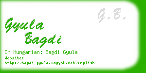 gyula bagdi business card